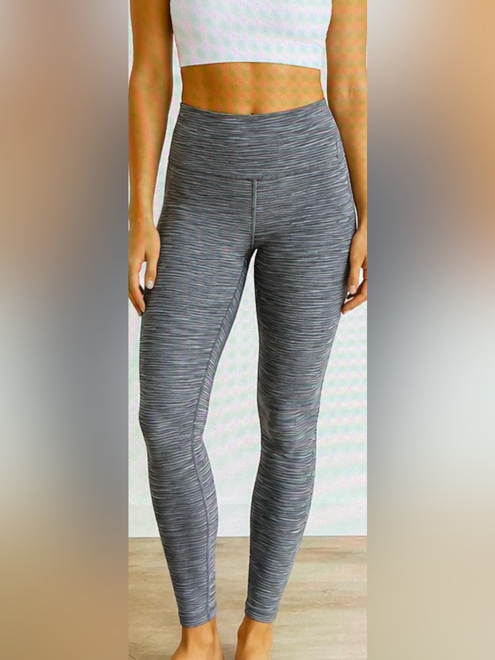 Athleta Gray Heather High-Rise Leggings.